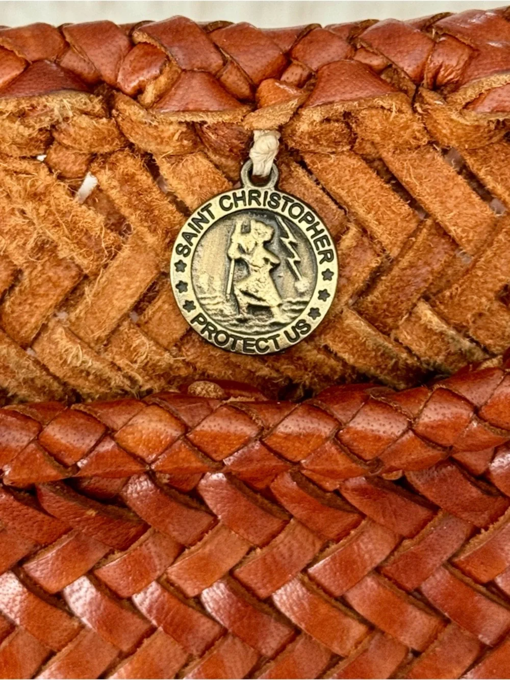 Dragon Diffusion Grace Basket Small Woven Buffalo Leather Tote / Tan - Picture 4 of 8